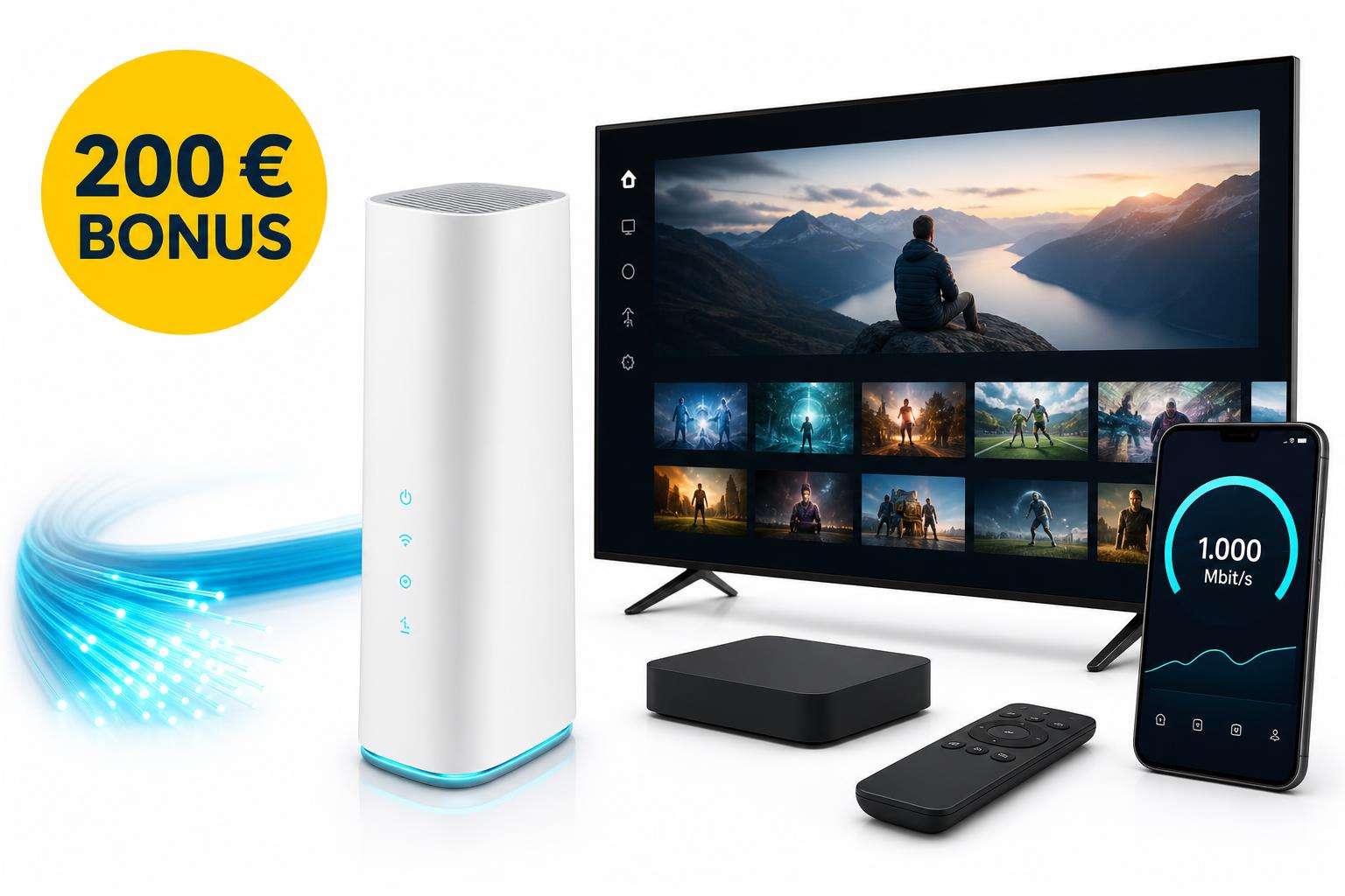 Glasfaser 1.000 + 200 € Bonus